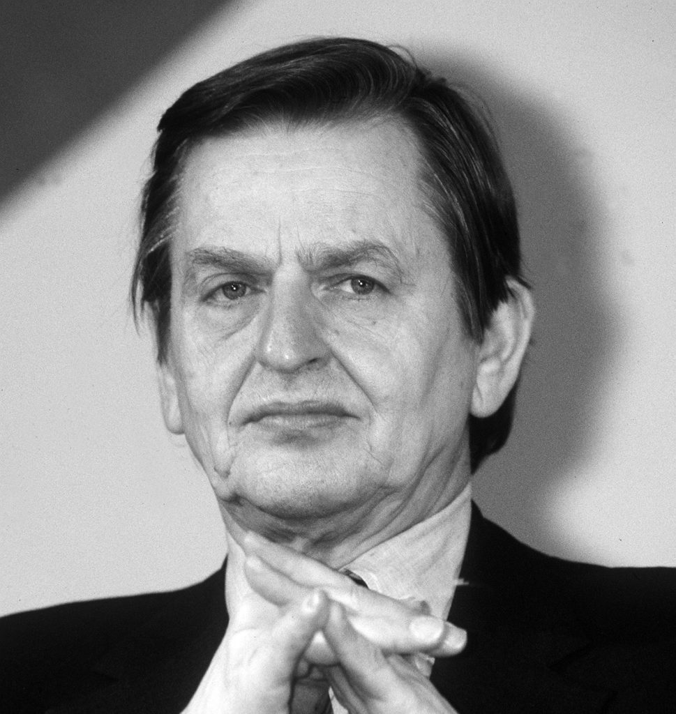 (FILES) – This undated file photo shows Swedish Prime Minister Olof Palme in Paris. Olof Palme was killed February 28, 1986 by a lone gunner in central Stockholm. Swedish Foreign Minister Anna Lindh died September 11, 2003 after being stabbed by an unknown assailant in Stockholm September 10. AFP PHOTO